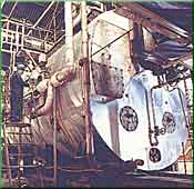 Contract maintenance being carried out at a typical boiler plant room